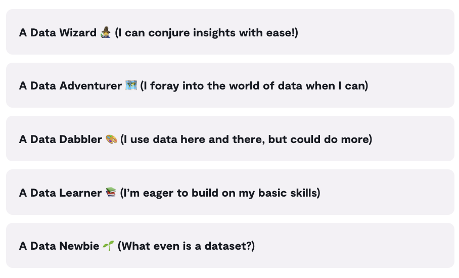 What best describes your relationship with data?