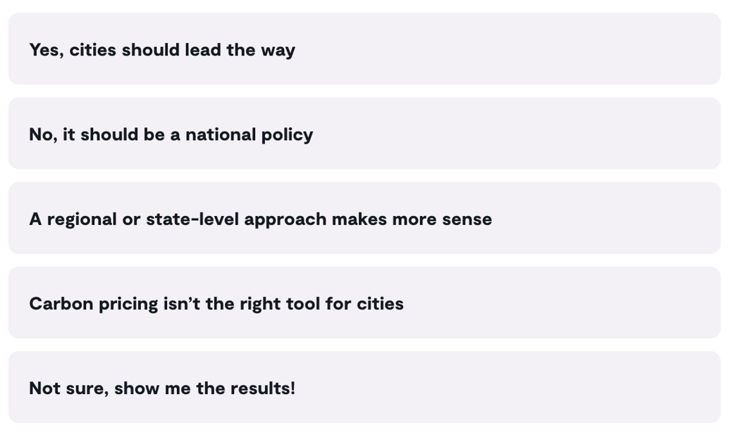 Should cities have the power to set their own carbon pricing policies independently of national governments?