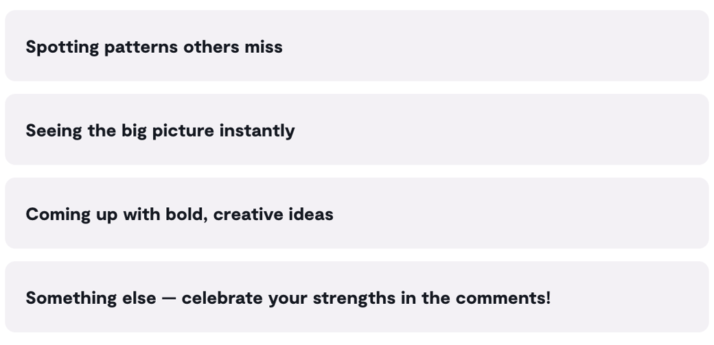 Poll: In government problem-solving, my superpower is…