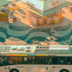 Public transport bus vehicle