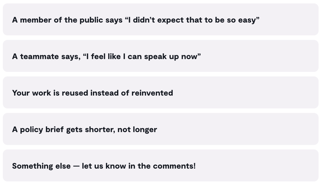 Poll: What’s the best indicator you’re making a difference?