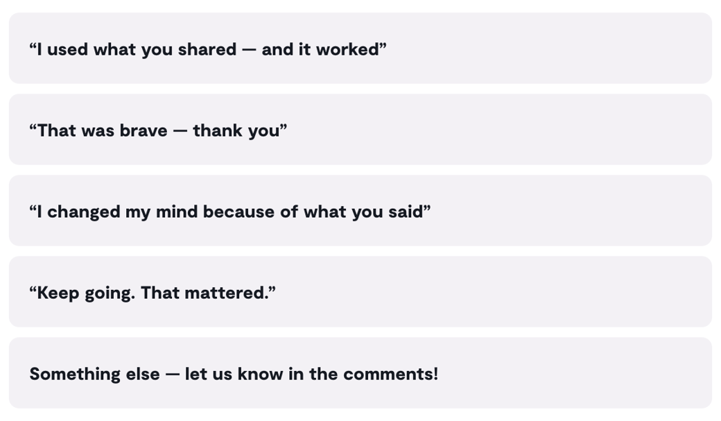 Poll: In your opinion, which kind of feedback is the most powerful?