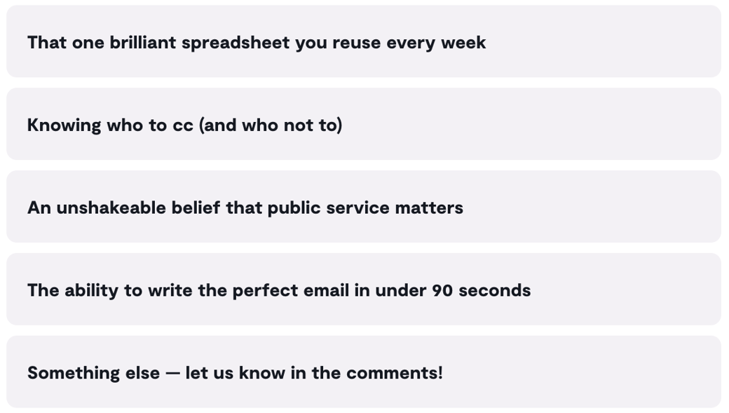 Poll: What’s your public servant toolkit essential?
