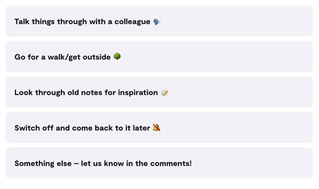 How do you reset your thinking when you feel stuck on a project in government?