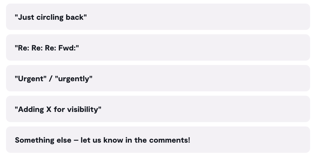 What phrase would you ban from emails forever?