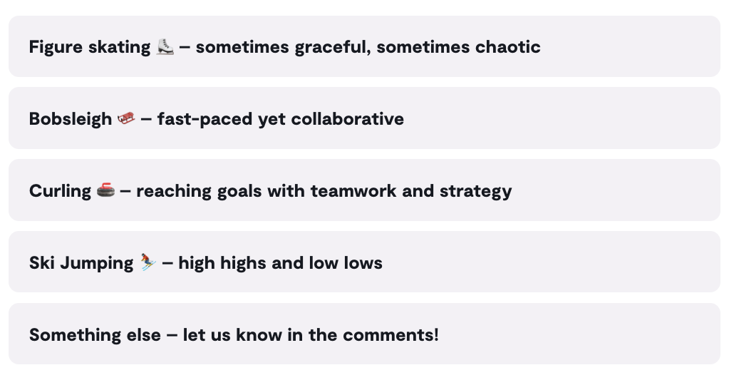 Which Winter Olympic sport is most like working in the public service?