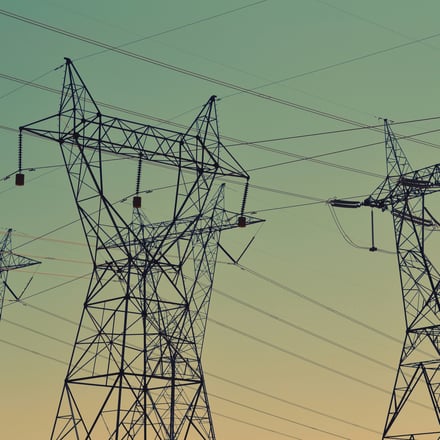 Pylons against a sunset